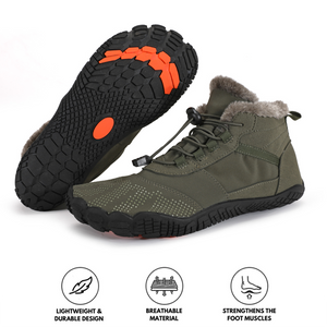 Men's Winter Outdoor Velvet Hiking Shoes, Five-finger Cotton Shoes, Sports Cycling Shoes, Warm and Thickened Non-slip Waterproof Snow Boots