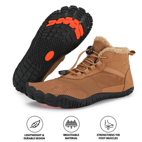 Men's Winter Outdoor Velvet Hiking Shoes, Five-finger Cotton Shoes, Sports Cycling Shoes, Warm and Thickened Non-slip Waterproof Snow Boots