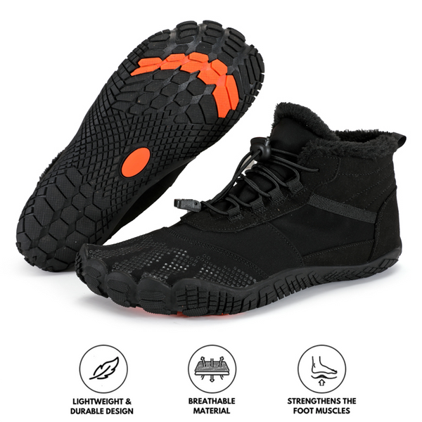 Zapatos de senderismo de terciopelo al aire libre para hombres, zapatos de algodón de cinco dedos, zapatos de ciclismo deportivo, botas de nieve impermeables no deslizantes