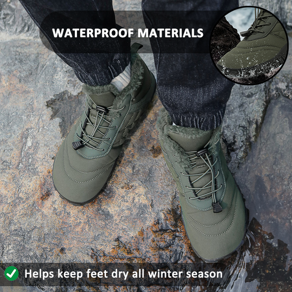 Hiking Warm Mid-Cut Wear-Resistant Boots Outdoor Non-slip & Waterproof Winter Barefoot Shoe (Unisex)