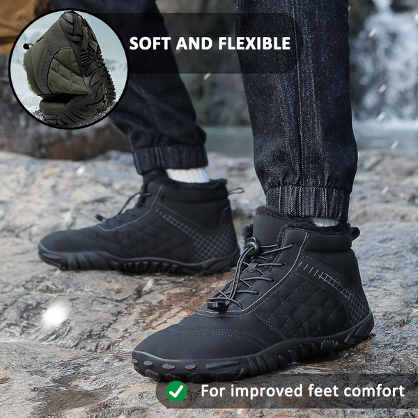 Hiking Warm Mid-Cut Wear-Resistant Boots Outdoor Non-slip & Waterproof Winter Barefoot Shoe (Unisex)