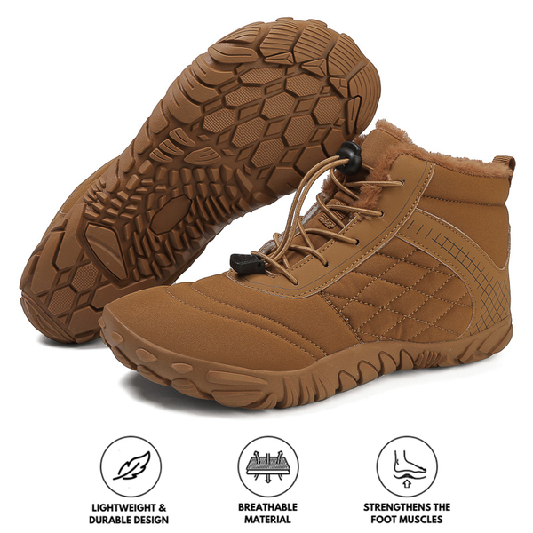 Hiking Warm Mid-Cut Wear-Resistant Boots Outdoor Non-slip & Waterproof Winter Barefoot Shoe (Unisex)