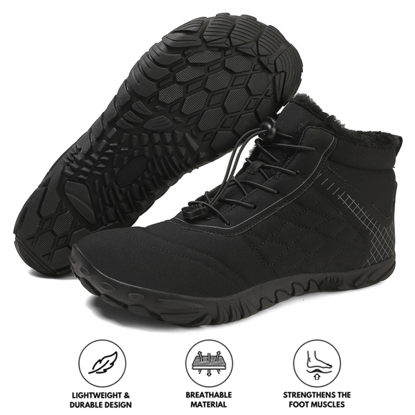 Hiking Warm Mid-Cut Wear-Resistant Boots Outdoor Non-slip & Waterproof Winter Barefoot Shoe (Unisex)