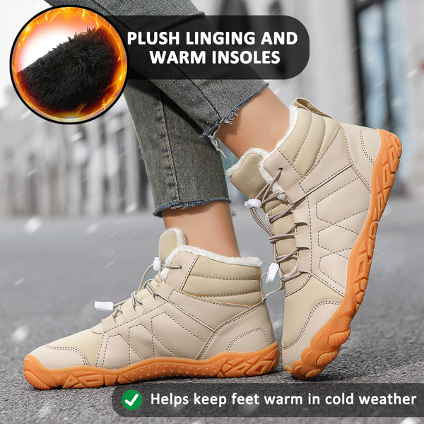 Outdoor Thickened Cotton Shoes Snow Boots Non-slip & Waterproof Winter Barefoot Shoe (Unisex)