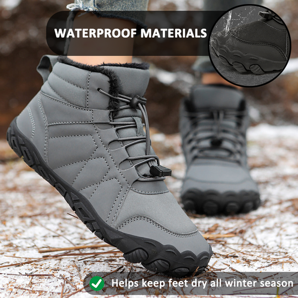 Outdoor Thickened Cotton Shoes Snow Boots Non-slip & Waterproof Winter Barefoot Shoe (Unisex)