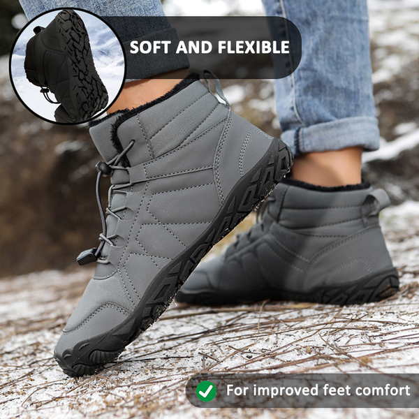 Outdoor Thickened Cotton Shoes Snow Boots Non-slip & Waterproof Winter Barefoot Shoe (Unisex)