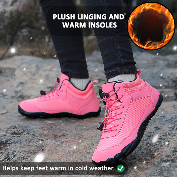 Autumn and Winter Snow Boots Warm Breathable High Top Casual Shoes Non-slip & Waterproof Winter Barefoot Shoe (Unisex)