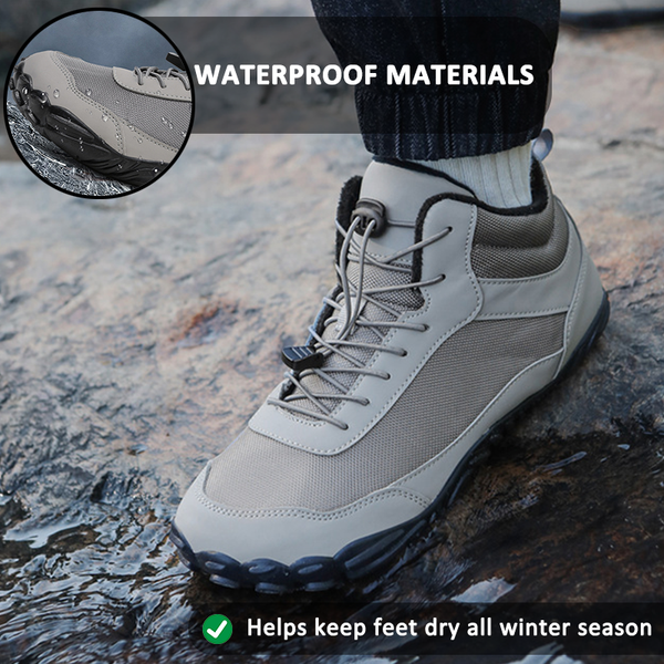 Autumn and Winter Snow Boots Warm Breathable High Top Casual Shoes Non-slip & Waterproof Winter Barefoot Shoe (Unisex)