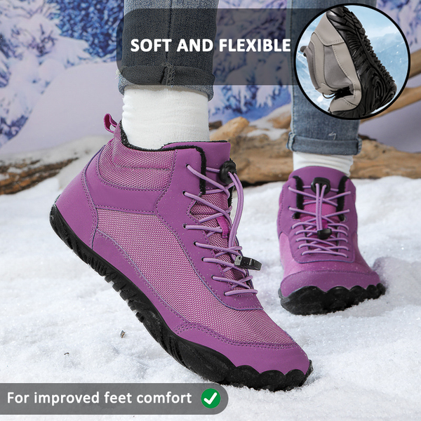 Autumn and Winter Snow Boots Warm Breathable High Top Casual Shoes Non-slip & Waterproof Winter Barefoot Shoe (Unisex)