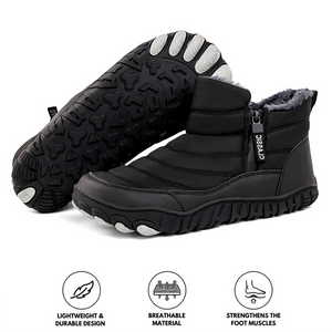 Men Thickened Warm Outdoor Leisure Side Zip Snow Boots Non-slip & Waterproof Winter Barefoot Shoes