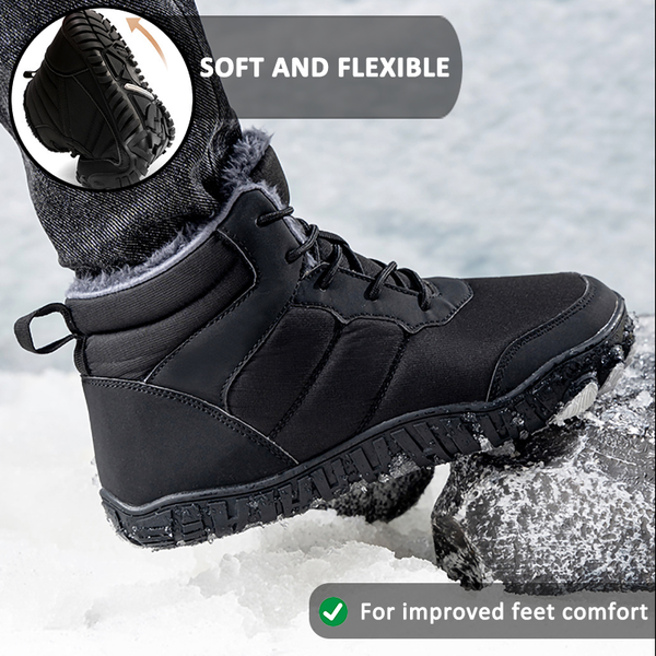 Men Outdoor Cotton Shoes Warm Snow Boots Non-slip & Waterproof Winter Barefoot Shoes