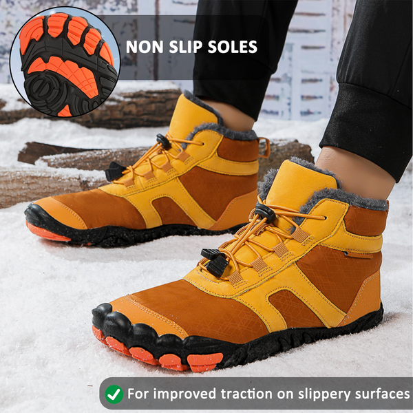 Warm im Freien flexible faltfeste resistente Schneestiefel nicht rutschfeste und wasserdichte Winterbarfußschuh (Unisex)