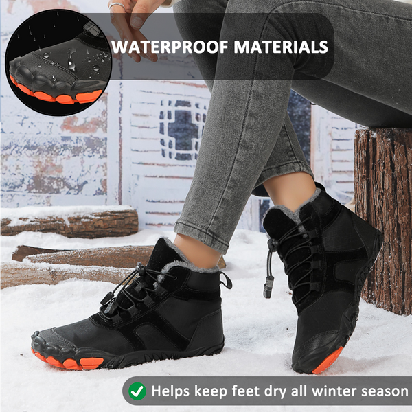 Warm im Freien flexible faltfeste resistente Schneestiefel nicht rutschfeste und wasserdichte Winterbarfußschuh (Unisex)