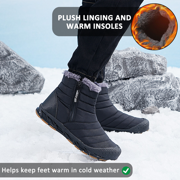 High Top Side Reißverschlussschnee Stiefel Outdoor Sport Freizeit Walking Wanderwanderung nicht rutschfestes und wasserdichtes Winter Barfußschuh (Unisex)