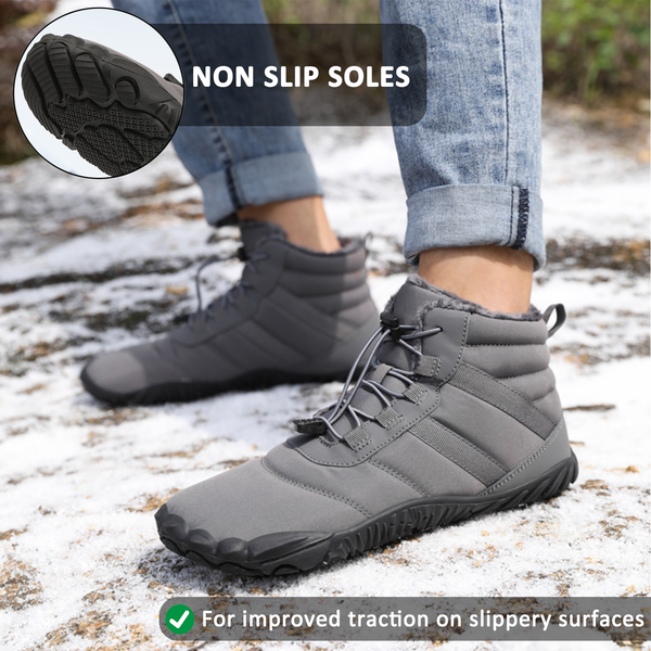 Hiking Shoes Footwear Winter Warm Snow Boots Casual Non-slip & Waterproof Winter Barefoot Shoe (Unisex)