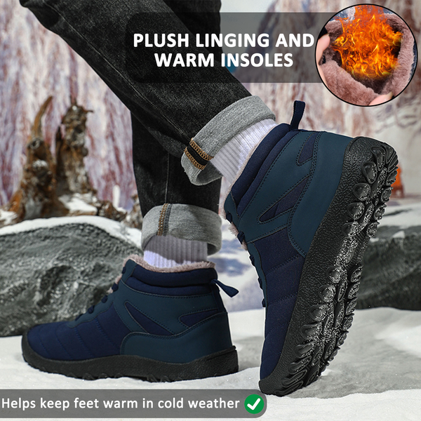 Men's Snow Boots Cold-Proof Straps Winter Shoes Hiking Shoes Footwear Non-slip & Waterproof Winter Barefoot Shoe