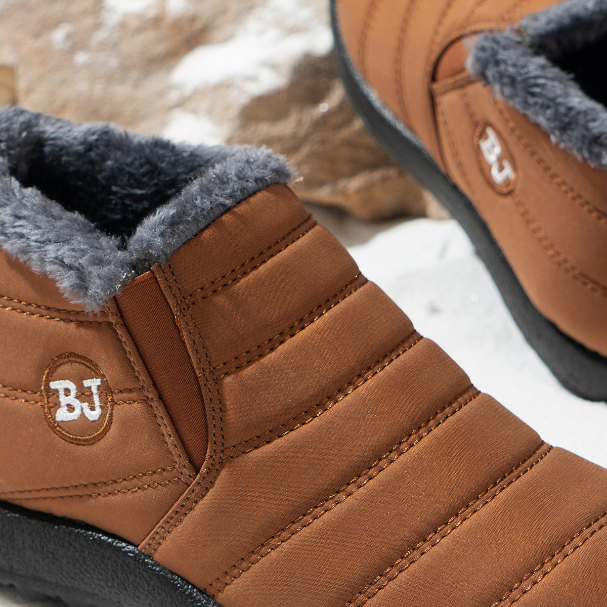 Warme Schneeschuhe für Damen, Outdoor-Winterschuhe mit Pelzfutter, rutschfest, leicht, Knöchelstiefel