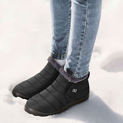 Warm Snow Shoes For Women Outdoor Fur Lining Winter Shoes Anti-Slip Lightweight Ankle Bootie