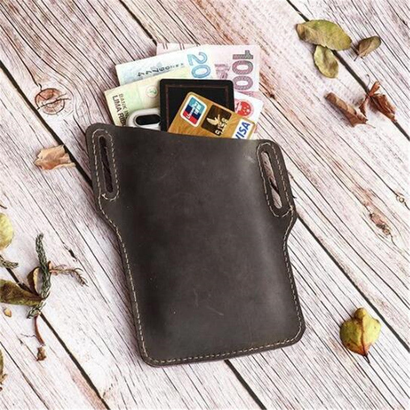 Genuine Leather Waist Bag for Men Belt Bag Packs Cell Phone Purse