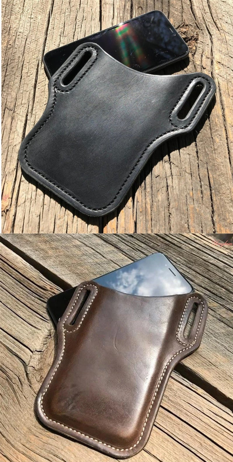 Genuine Leather Waist Bag for Men Belt Bag Packs Cell Phone Purse