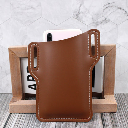 Genuine Leather Waist Bag for Men Belt Bag Packs Cell Phone Purse