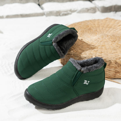 Warme Schneeschuhe für Damen, Outdoor-Winterschuhe mit Pelzfutter, rutschfest, leicht, Knöchelstiefel