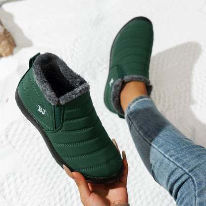 Warme Schneeschuhe für Damen, Outdoor-Winterschuhe mit Pelzfutter, rutschfest, leicht, Knöchelstiefel