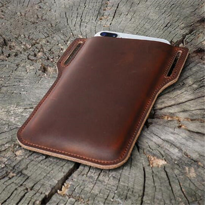 Genuine Leather Waist Bag for Men Belt Bag Packs Cell Phone Purse