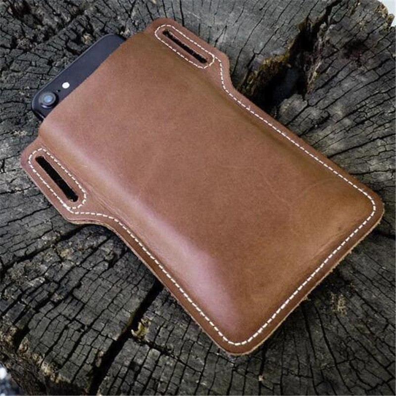 Genuine Leather Waist Bag for Men Belt Bag Packs Cell Phone Purse