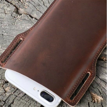 Genuine Leather Waist Bag for Men Belt Bag Packs Cell Phone Purse