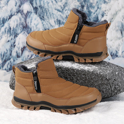 Männer warme Baumwollschuhe Schneeschuhe im Freien ohne Schlupf und wasserdichte Winterschuhe wandern