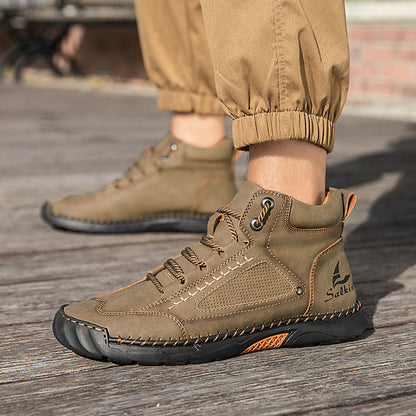 Men's Casual Leather Fashion Sneakers Ankle Chukka Boots Handmade Lightweight Loafers Mid-top Dress Boots Walking Driving Shoes (BOGO) (Discount auto-applies with 2 pairs in the cart.)