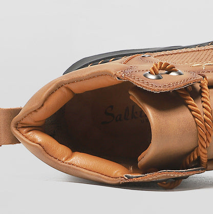 Men's Casual Leather Fashion Sneakers Ankle Chukka Boots Handmade Lightweight Loafers Mid-top Dress Boots Walking Driving Shoes (BOGO) (Discount auto-applies with 2 pairs in the cart.)