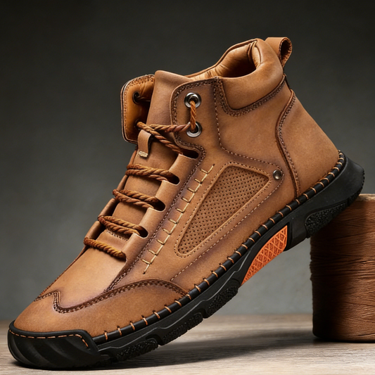 Men's Casual Leather Fashion Sneakers Ankle Chukka Boots Handmade Lightweight Loafers Mid-top Dress Boots Walking Driving Shoes