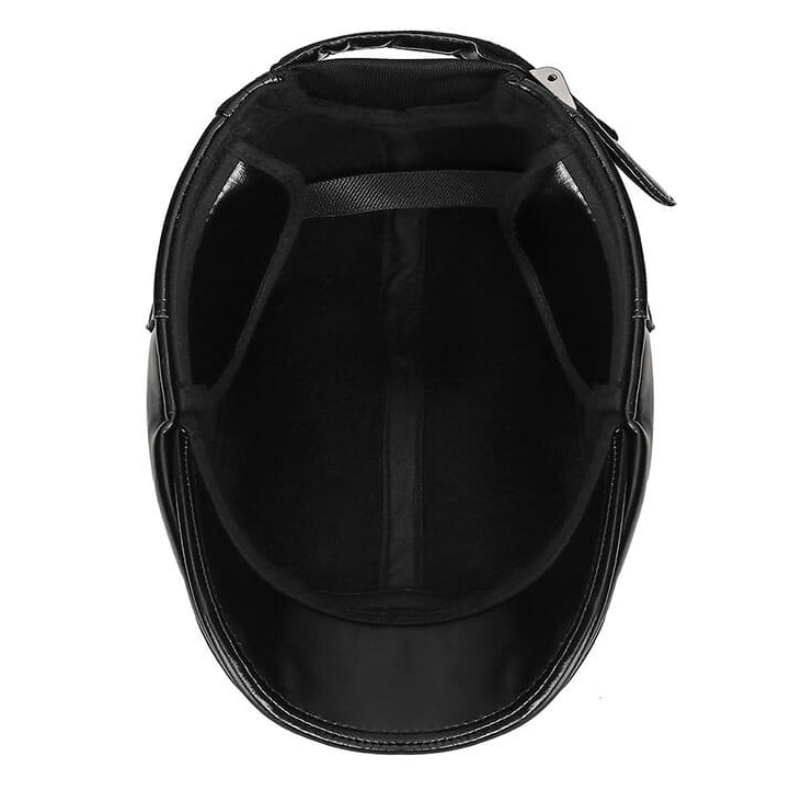 Mens Flat Caps Genuine Leather Tongue Cap Classic Adjustable Casual Driving Cabbie Hat