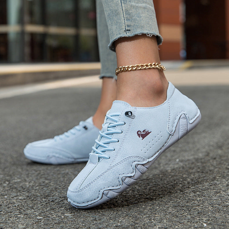 Women's Handmade Velcro Suede Beck Shoes Waterproof Leather Casual Sneakers Non-Slip Breathable