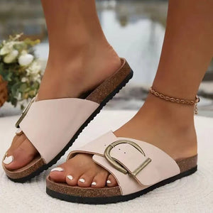 Women Thick-soled Slippers Summer Fashion Belt Buckle Sandals Shoes