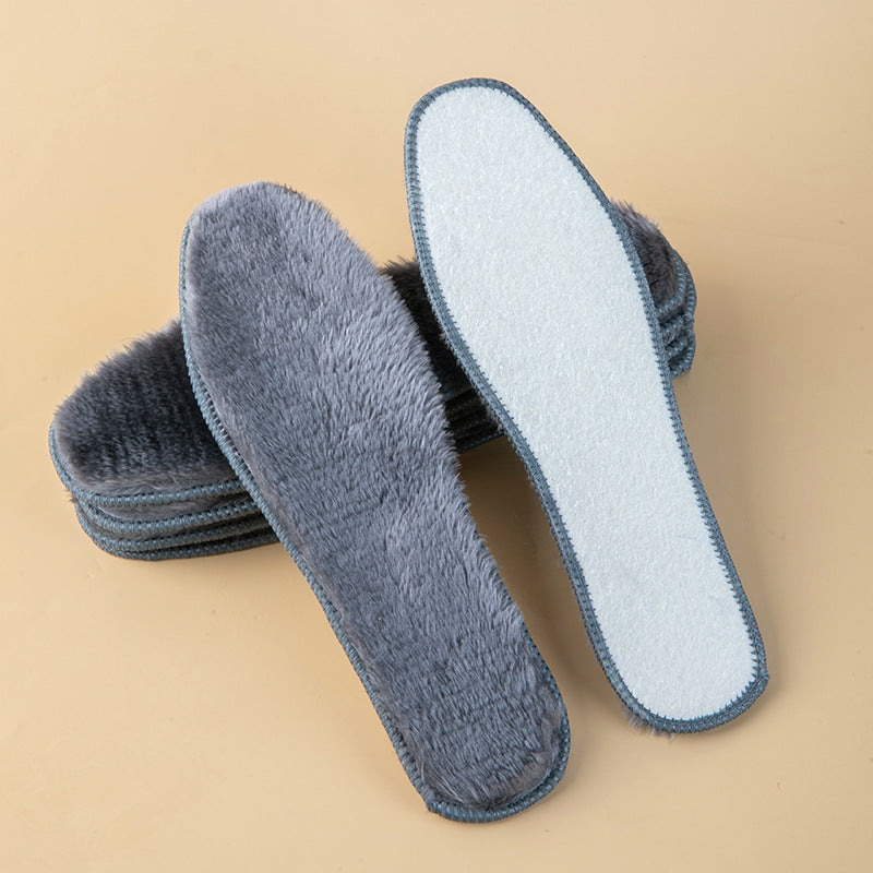 Extra thick and soft rabbit fur insoles for warmth.