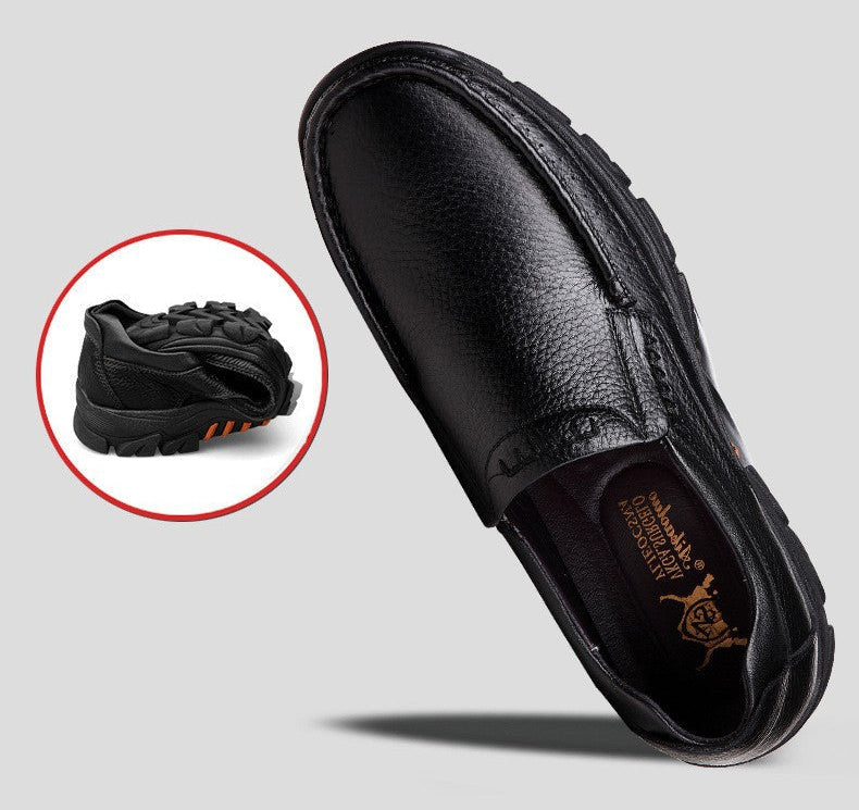 Kaegreel Cuir de vachette pour hommes Cuir imperméable confortable non glissement doux non glissé sur les chaussures décontractées