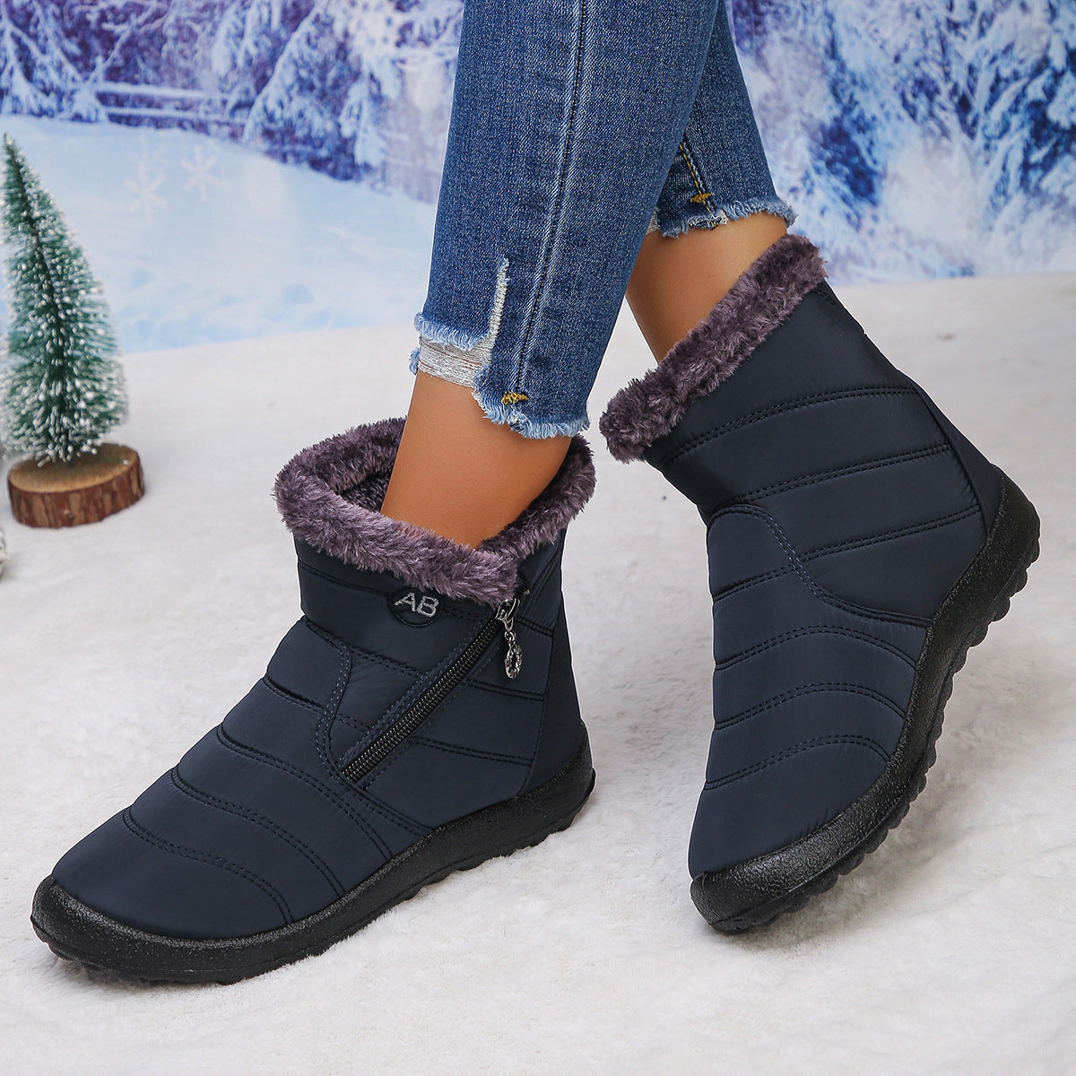 Donne inverno stivali da neve stivali corti stivali su stivali da donna all'aperto impermeabili scarpe calde foderate