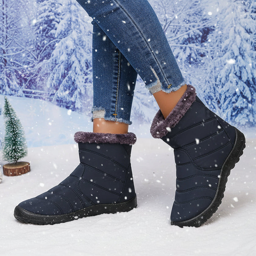 Bottes d'hiver pour femmes imperméables Bottes de neige recouvertes de chauves