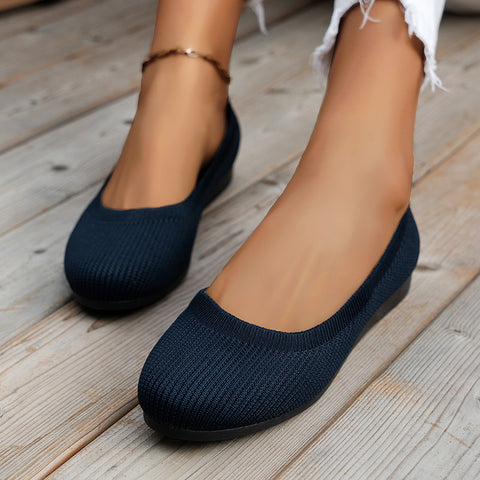 Women Spring Round Toe Flat Single Shoes Moccasins Sports Casual Shoes