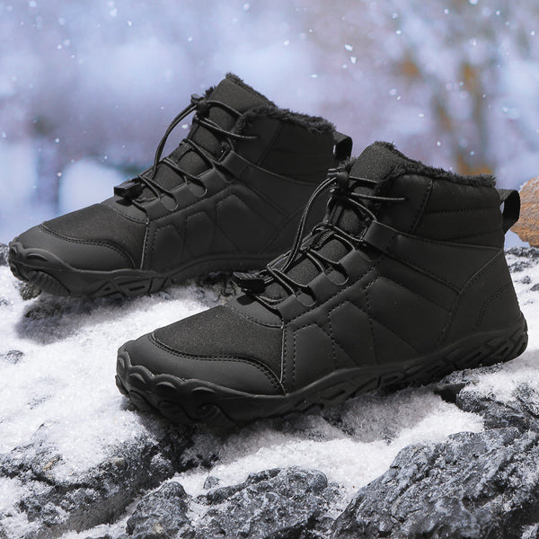 Outdoor Thickened Cotton Shoes Snow Boots Non-slip & Waterproof Winter Barefoot Shoe (Unisex)