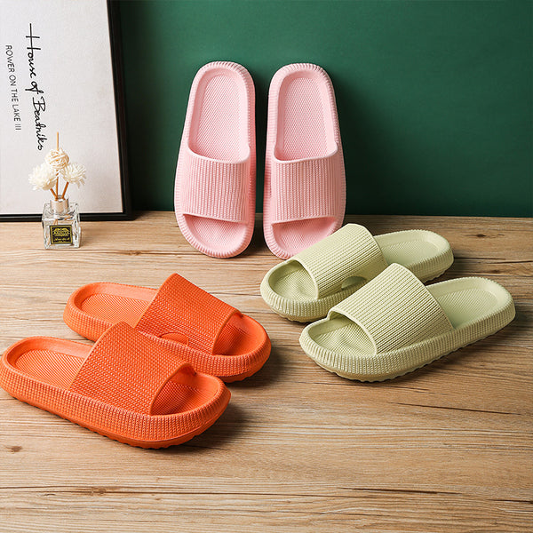 Men Women Home Slippers Thick-sole Soft Feeling Non-slip Couples Sandals (Unisex)
