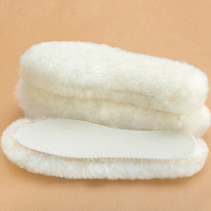 Extra Thick Lambswool Insoles, with Natural Latex Underside, Warming Sheep Wool Soles, Soft Winter Soles