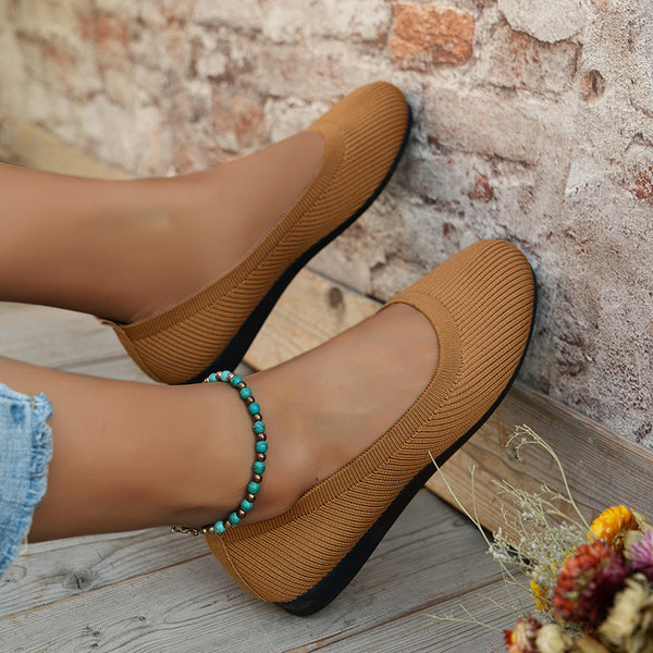 Women Spring Round Toe Flat Single Shoes Moccasins Sports Casual Shoes
