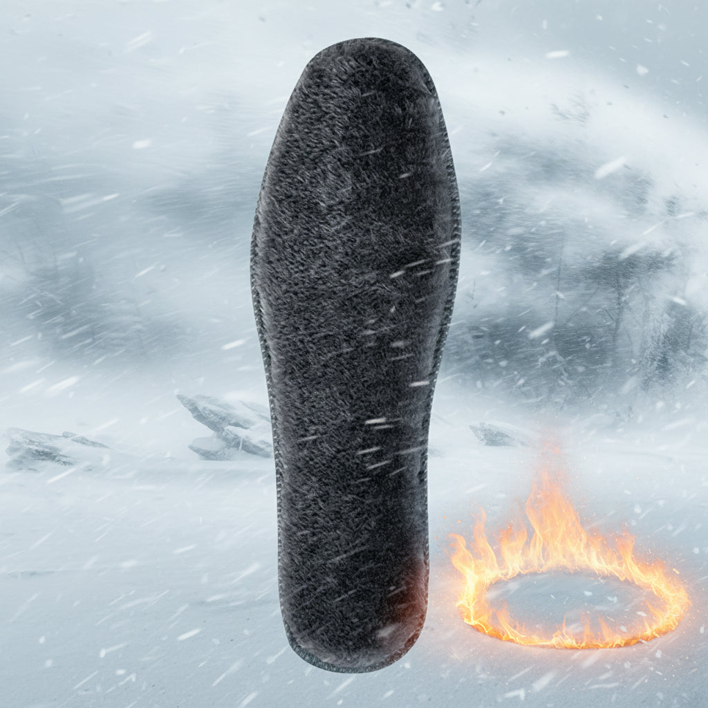 Extra thick and soft rabbit fur insoles for warmth.
