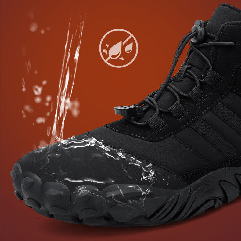 Zapatos descalzos para mujeres zapatillas de senderos impermeables de invierno calientes zapatos de invierno de invierno botas de nieve unisex al aire libre botas de invierno sin deslizamiento