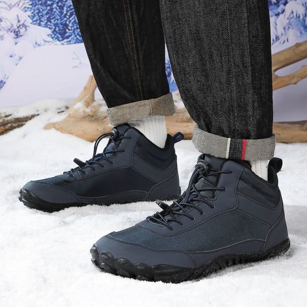 Autumn and Winter Snow Boots Warm Breathable High Top Casual Shoes Non-slip & Waterproof Winter Barefoot Shoe (Unisex)