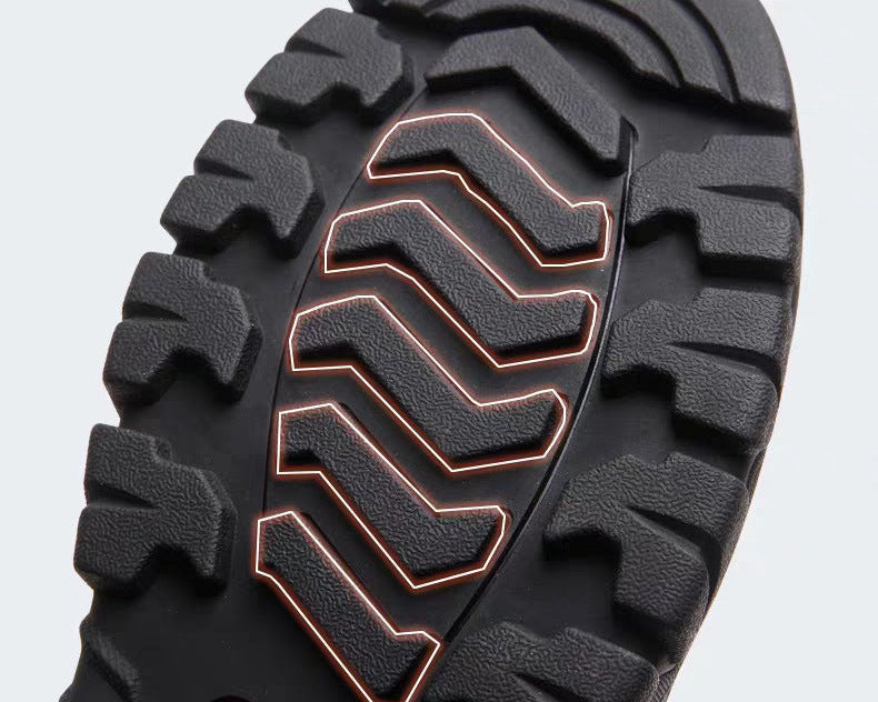 Kaegreel Cuir de vachette pour hommes Cuir imperméable confortable non glissement doux non glissé sur les chaussures décontractées